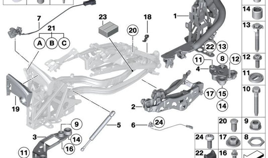 Rear left module console for BMW E89 (OEM 54377192957). Original BMW
