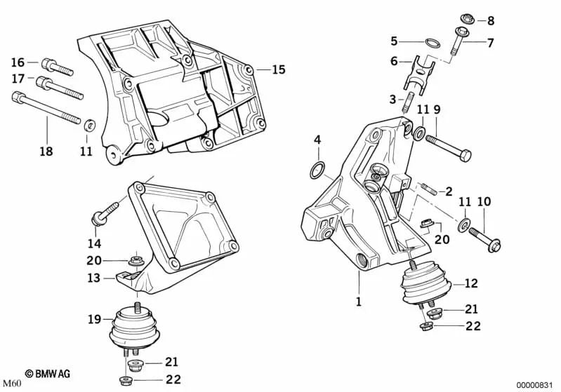 O-ring para BMW 5 E34 Series, E39 Series 7 E32, E38 Série 8 E31 X5 E53 Z8 E52 (OEM 12311718712). BMW original.