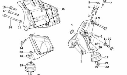 Silentblock izquierdo motor OEM 11811094149 para BMW E34, E32, E31. Pieza original BMW. Ideal para resolver vibraciones o ruidos del motor sustituyendo el soporte de goma izquierdo.