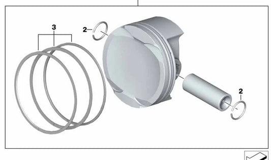 Juego de segmentos de pistón OEM 11258405732 para motos BMW C 400 GT, C 400 X... y más. Original BMW Motorrad.