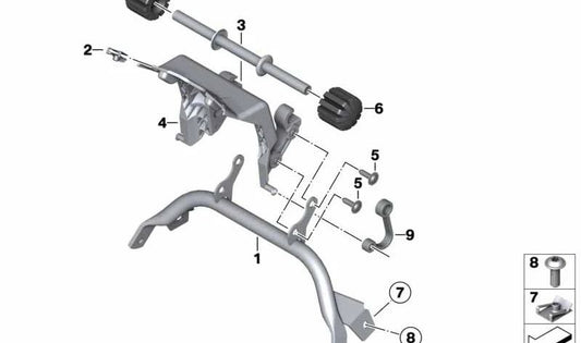 Soporte trasero OEM 52537686426 para motos BMW R1200RT, R900RT. Original BMW Motorrad.