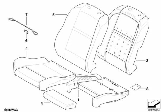 Left Leather Seat Back Cover for BMW X5 E70, E70N X6 E71 (OEM 52109139939). Original BMW