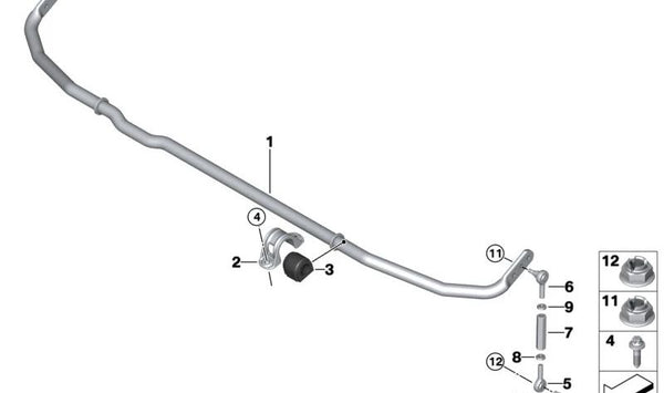 Rótula estabilizadora OEM 31358431700 para BMW E81, E87, E90, E91, E92, E93, F20, F21, F22, F23, F30, F31, F32, F33 y más. Original BMW.