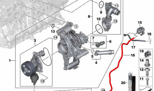 OEM motor profile 11518472113 for BMW F40, F44, F45, F46, G20, G21, G28, G30, G31, G32, F48, F39, G01, G02, G05 and Mini F54, F55, F56, F57, F60. Original BMW and Mini.