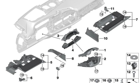 Carcaça da coluna de direção superior para BMW G60, G61, G68, G90 (OEM 51459870562). BMW original