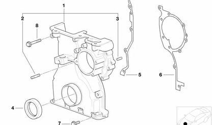 Junta metálica inferior del cárter de cadena OEM 11141707260 para BMW E36, E46, E39, E60, E61, E38, E65, E66, E83, E53, Z3, E85. Original BMW.