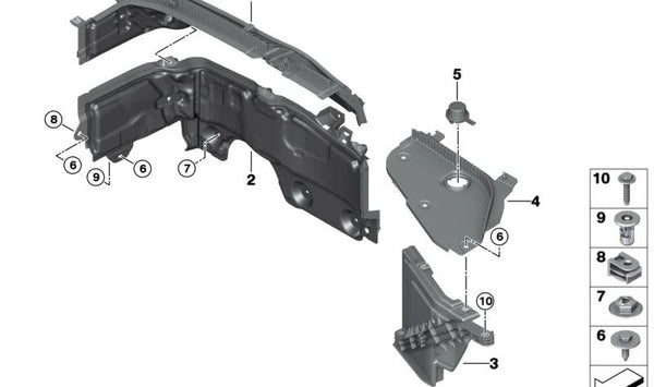 Panel superior del frontal OEM 51719466582 para MINI F55, F56, F57 (Cooper, Cooper S, Cooper D, Cooper SD, One). Original MINI.