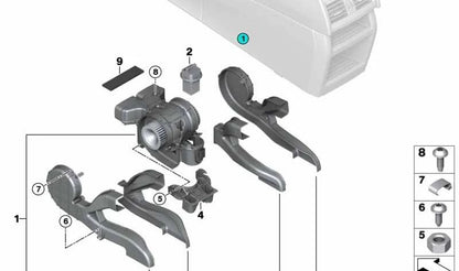 Regulador ventilador trasero OEM 64116949645 para BMW E70, F15, F85, E71, E72, F16, F86. Control de climatización original BMW para asientos traseros.