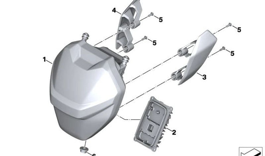 OEM frontal parágrafo 63128395657 para BMW F 900 R (K83), F 900 XR. BMW Motorrad original.