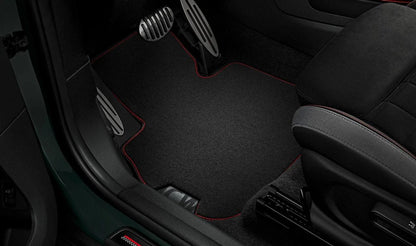 Alfombrillas textiles delanteras JCW OEM 51472469125 para MINI F56, F55, F57, F66... y más. Original MINI.