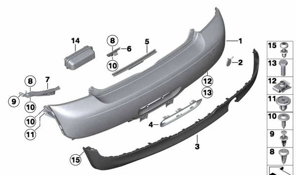 Tapa remolque izquierda imprimada OEM 51127267495 para MINI R56, R57, R58, R59, F55, F56, F57. Original MINI.