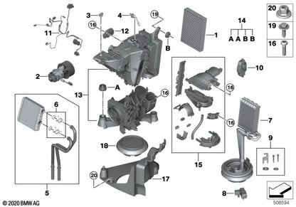 Intercambiador de calor OEM 64116844853 para BMW X7 G07, X7 G07 LCI y más. Original BMW.