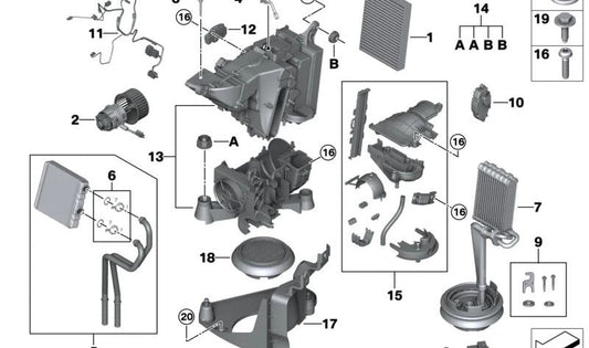 Kit de montaje para válvula de expansión OEM 64119869537 para BMW G07. Original BMW.
