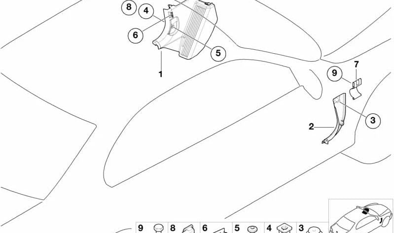 Panel lateral delantero derecho para BMW Serie 3 E46 (OEM 51438213946). Original BMW