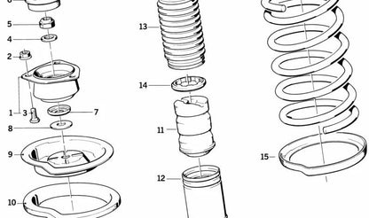 Soporte superior de muelle OEM 31331701051 para BMW E30. Original BMW.