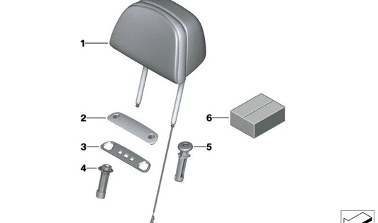 Guía soporte reposacabezas eléctrico OEM 52107319115 para BMW F07, F10, F11, F90, G30, G31, G32, F01, F02, G11, G12. Original BMW.