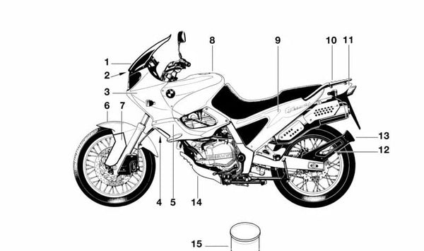 Revestimiento cockpit OEM 46632328495 negro para BMW Motorrad F 650, F 650 ST. Original BMW Motorrad.