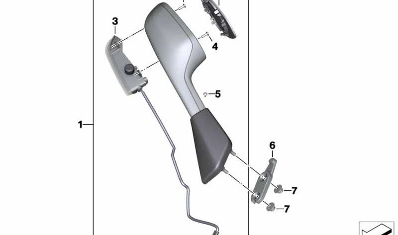 Elemento desacoplamiento derecho OEM 51168388972 para motos BMW M 1000 RR, S 1000 RR. Original BMW Motorrad.