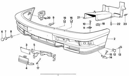 Pargolpe di copertura sinistra MECNIC OEM 51111934657 per BMW E28 518i, 520i. BMW originale.