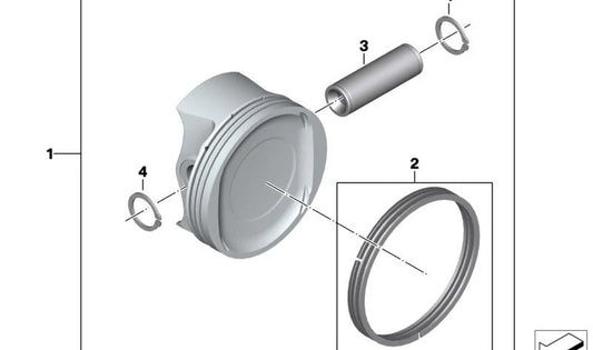 Bulón de pistón OEM 11258409684 para motos BMW R 18, R 18 Classic, R 18 B, R 18 Transcontinental. Original BMW Motorrad.