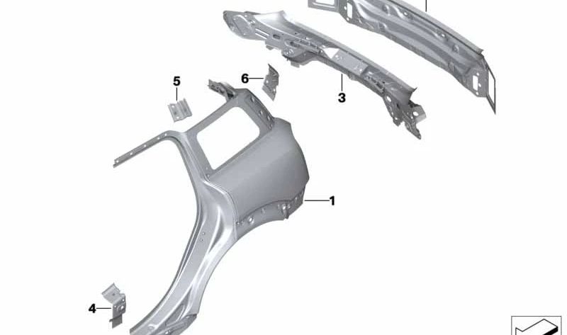 Revestimiento trasero OEM 41007402521 para MINI Countryman F60, F60 LCI. Original MINI.