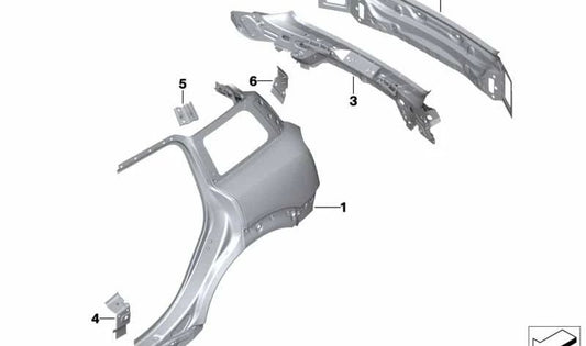 Revestimiento trasero OEM 41007402521 para MINI Countryman F60, F60 LCI. Original MINI.
