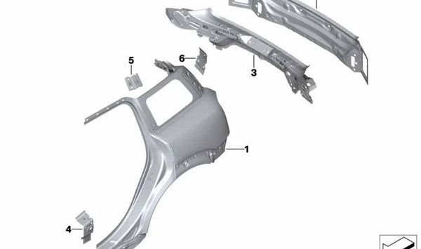 Revestimiento trasero OEM 41007402521 para MINI Countryman F60, F60 LCI. Original MINI.