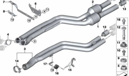 Soporte de transmisión OEM 18207795985 para BMW E90, E91, E92, E93 325d y 330d. Original BMW.