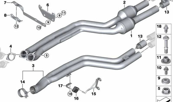 Soporte de transmisión OEM 18207795985 para BMW E90, E91, E92, E93 325d y 330d. Original BMW.
