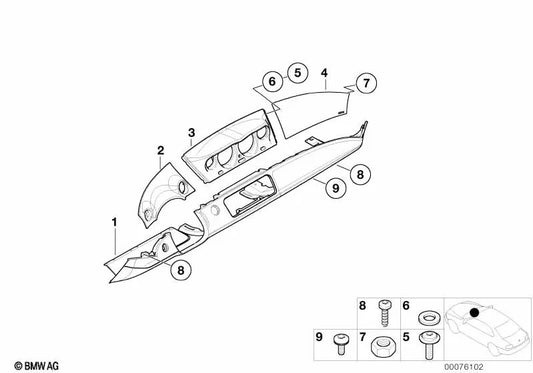 I-Tafel sob couro para BMW Z8 E52 (OEM 51458242292). BMW original
