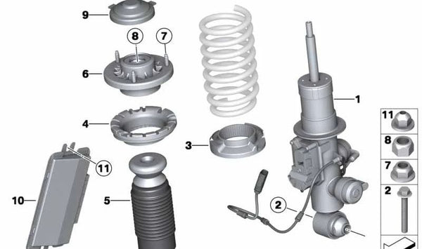 Amortiguador trasero izquierdo OEM 37126859781 para BMW F13, F13N. Pieza original BMW.