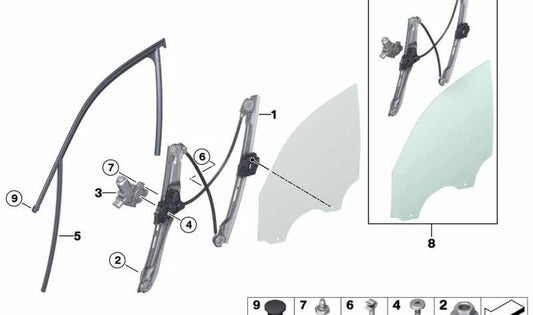 Rechte Krümungsmotor für BMW F25, F26, F15, F85, F16, F86 (OEM 67627322748). Original BMW.