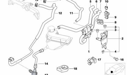 Manguera de refrigerante OEM 11537505950 para BMW X5 E53. Original BMW.