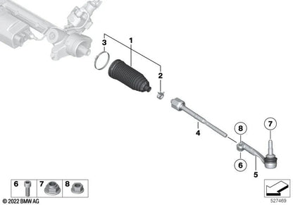 Kit di riparazione di Bellle per BMW G87, G20, G21, G28, G80, G81, G22, G23, G82, G83, F97, G02, F98, G05, G18, G06, F95, G07, G09, G29 (OEM 32106890060). BMW originale.