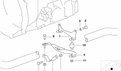 Exhaust system carrier for BMW 3 Series E36 (OEM 18301737975). Original BMW