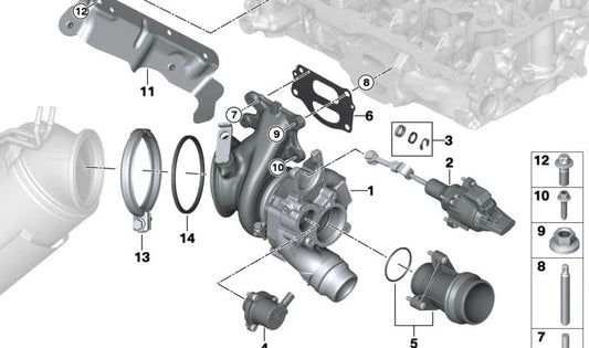 Wastegate Ventil -Aktuatoren für BMW G20N, G21N, G22N, G23N, G26N, G60, G61, G68, G45, G18N, G06N (OEM 11655A32F59). Original BMW.