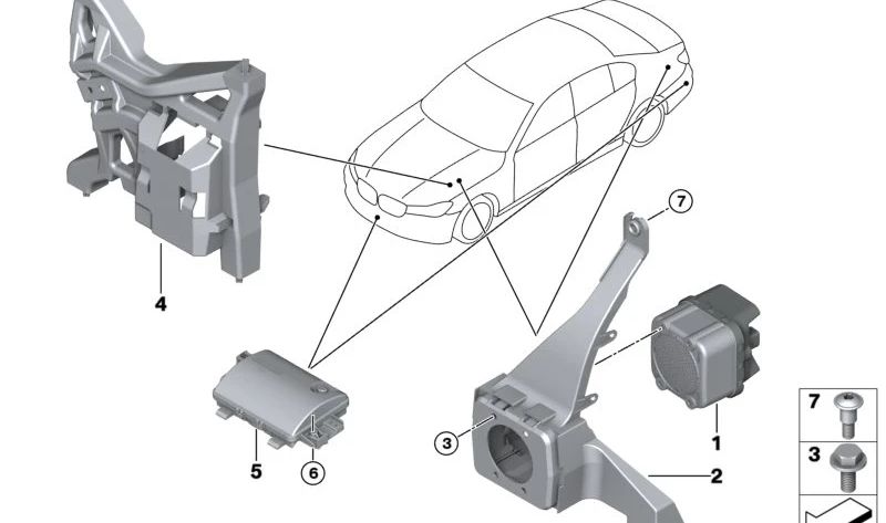 Generador de sonido del motor OEM 65125A04F35 para BMW G26, I20. Original BMW.