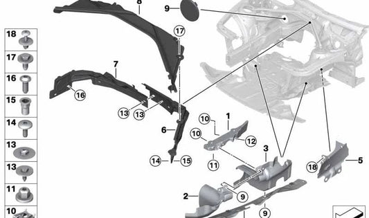 RECHTE -REAR -Managementsätze für BMW F20, F21, F22, F23, F30, F31, F34, F36 (OEM 51757274858). Original BMW.