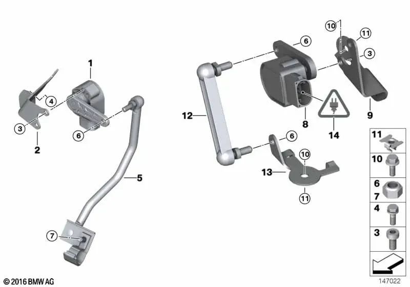 Regelstange for BMW X1 E84 (OEM 37146791075). Genuine BMW.