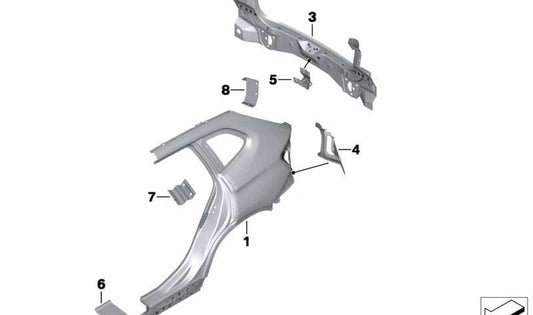 Revestimiento Trasero para BMW E84 (OEM 41002993101). Original BMW