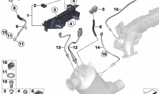 Tubo di ammissione OEM 13627811779 per BMW F20, F21, E90, E91, E92, F30, F31, E84. BMW originale.