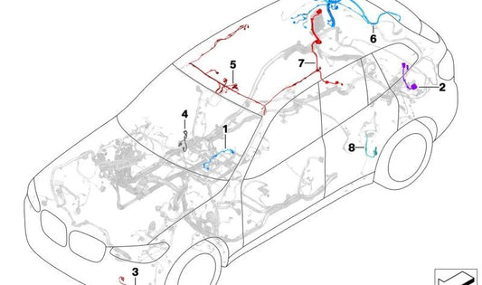 Módulo de reparación cámara marcha atrás OEM 61118728640 para BMW X3 F97, G01. Original BMW.