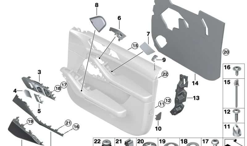 Embellecedor interruptor elevalunas derecho OEM 51417956460 para BMW G05, G05N, G07, G07N, F95, F95N. Pieza original BMW.