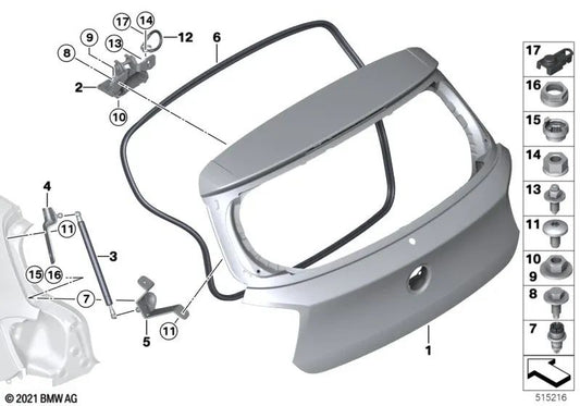 Faixa de aterramento da porta traseira para BMW F20, F21, F22, F23, F87, F30, F31, F34, F35, F80, F32, F33, F36, F82, F83 (OEM 61129268382). BMW original