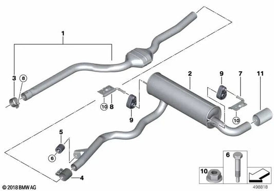 Right Rear Rear Summary for BMW 1 F20N Series, F21N, Series 2 F22, F22N, F23, F23N, Series 3 F30, F30N, F31, F31N, F34, F34N, Series 4 F32, F32N, F33, F33N, F36, F36N (OEM 18308516521). BMW original