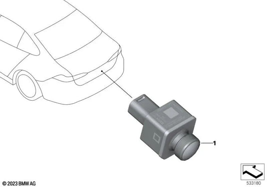Câmera de ré para BMW F70, U06, G60, G61, G68, G70, I20, U11, U12, U10, F95N, G05N, G18N, F96N, G06N, G07N (OEM 66535A7EF16). BMW originais.