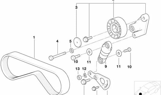 OEM adjustment lever 11281438510 for BMW E53. Original BMW piece.