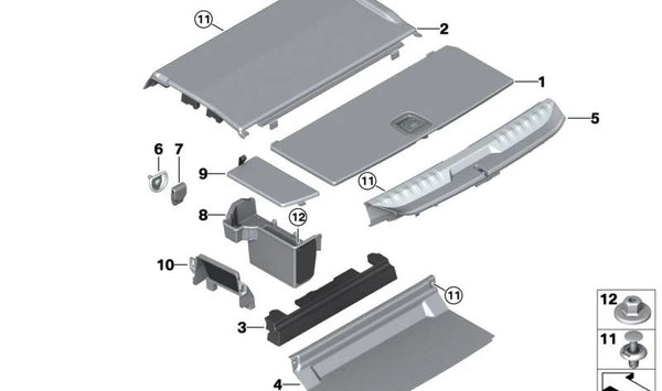 Bandeja organizadora de maletero OEM 51477940934 para BMW Serie 3 Touring G21. Producto original BMW.