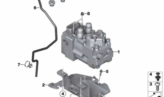 Suporte modulador ABS OEM 34517660985 para motocicletas BMW K1200S, K1200R, K1300S, K1300R. Originais BMW Motorrad.