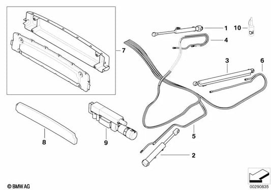 Hydraulic cylinder left pull rod for BMW E64, E64N (OEM 54347019809). Original BMW.